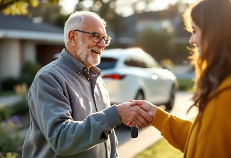 personne âgée donne voiture
